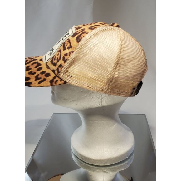 Southern Junkie Game Day Mama Baseball Cap Hat Leopard Mesh Strapback - Picture 4 of 8